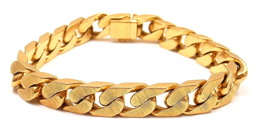 BUCCELLATI Curb Chain Yellow Gold Bracelet In New Condition In Holland, PA