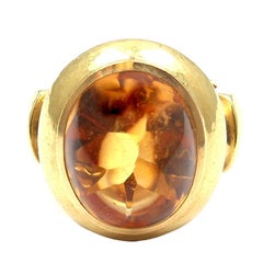 LEO DE VROOMEN Bague en or jaune et citrine
