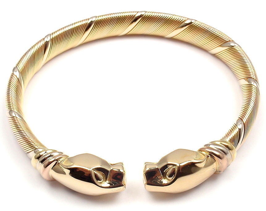 CARTIER Panther Tri-Color Gold Bracelet at 1stDibs | cartier tri color ...