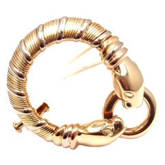 CARTIER Panther Tri-Colored Gold Pin Brooch