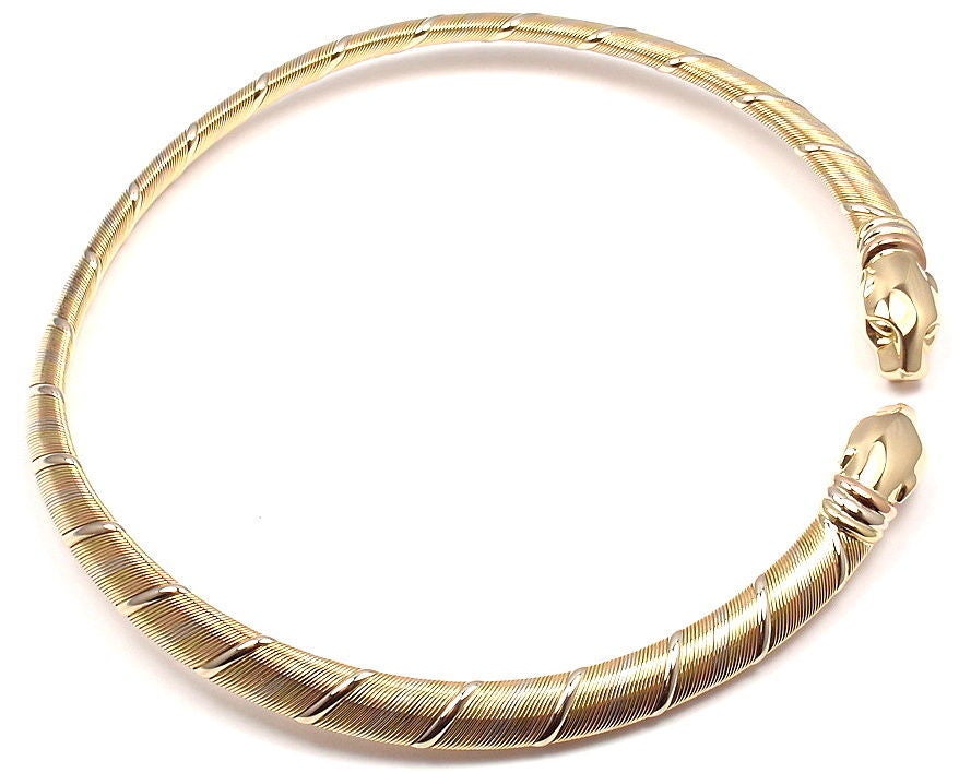 Women's CARTIER Panther Tri-Colored Gold Necklace