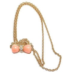 VAN CLEEF & ARPELS Koralle Diamant Gelbgold Schleife Halskette