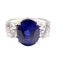 GRAFF Sapphire Diamond Three-Stone Platinum Ring