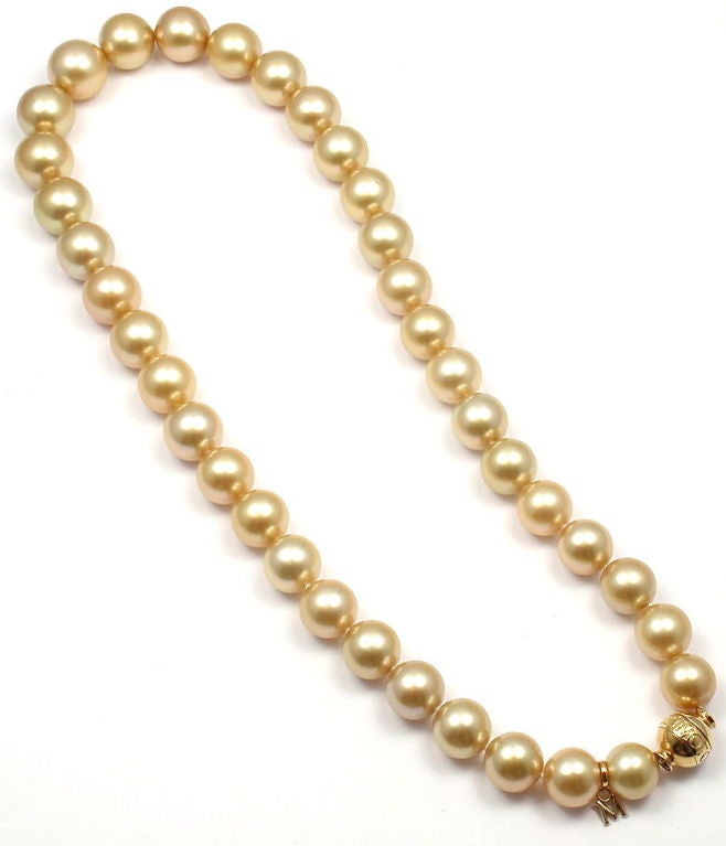 mikimoto golden south sea pearl necklace