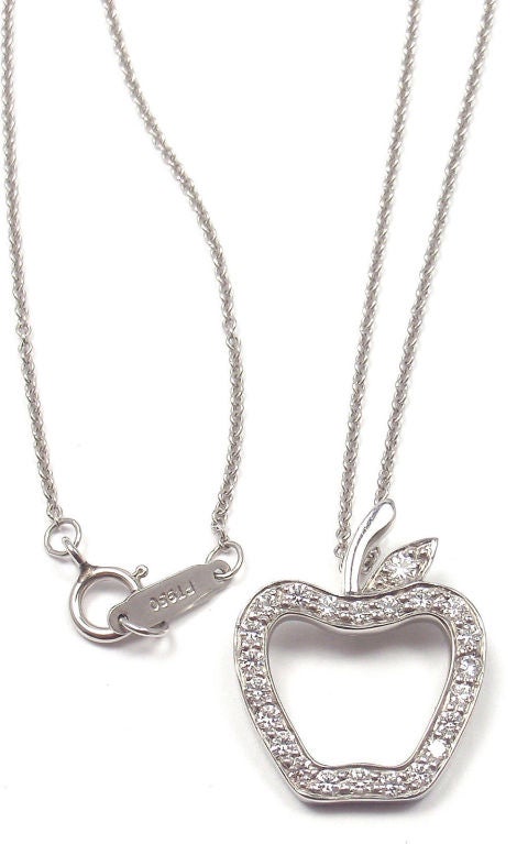 TIFFANY & CO. Diamant-Platin-Apfel-Anhänger-Halskette 2