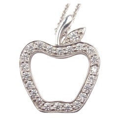 TIFFANY & CO. Diamant-Platin-Apfel-Anhänger-Halskette