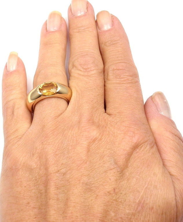 CARTIER Bague en or jaune Ellipse:: grande citrine 2