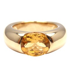 CARTIER Ellipse Large Citrine Yellow Gold Ring