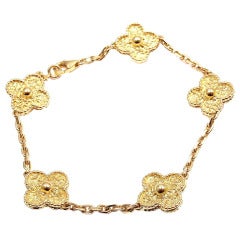 VAN CLEEF & ARPELS Bracelet vintage en or jaune Alhambra