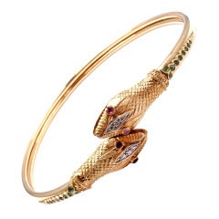 Ilias Lalaounis Snake Serpent Ruby Diamond Yellow Gold Choker Necklace