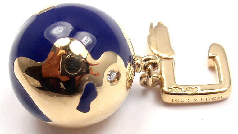 LOUIS VUITTON Globus Diamant Gelbgold Anhänger Charme 2