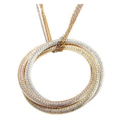 CARTIER Diamant Trinity Großes Modell Dreifarbiges Gold Collier