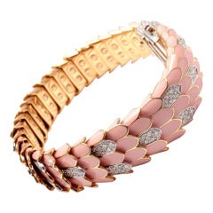 ROBERTO COIN Cobra Enamel Ruby Diamond Rose Gold Bracelet