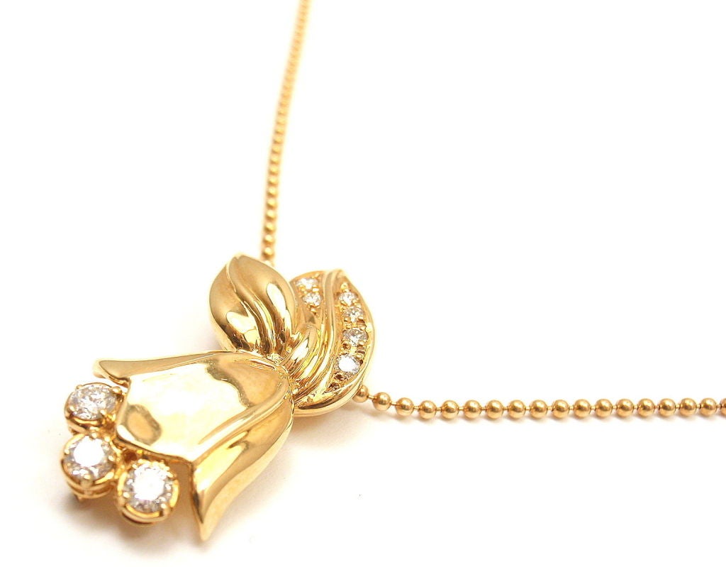 CHRISTIAN DIOR Diamant-Gelbgold Tulpen-Halskette Damen