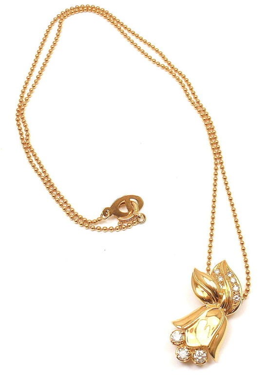CHRISTIAN DIOR Diamant-Gelbgold Tulpen-Halskette 2