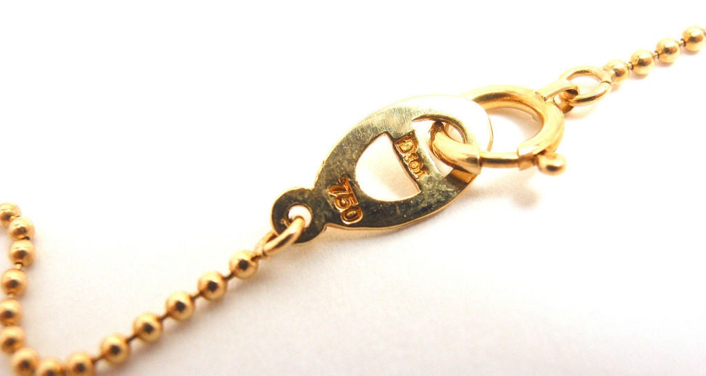CHRISTIAN DIOR Diamant-Gelbgold Tulpen-Halskette 3