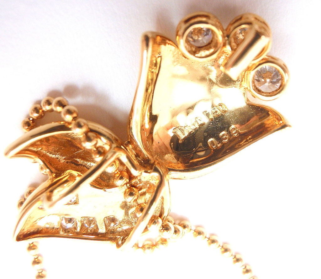 CHRISTIAN DIOR Diamant-Gelbgold Tulpen-Halskette 4