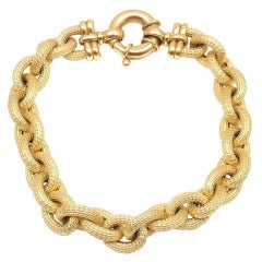 GREGG RUTH Snake Texture Yellow Gold Link Bracelet