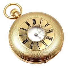 Antique Jules Jurgensen Yellow Gold Demi-Hunter Case Pocket Watch Retailed by Tiffany & Co.