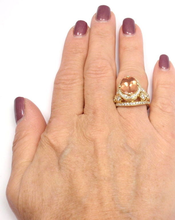 TEMPLE ST. CLAIR Imperial Topaz Diamond Yellow Gold Ring In New Condition In Holland, PA