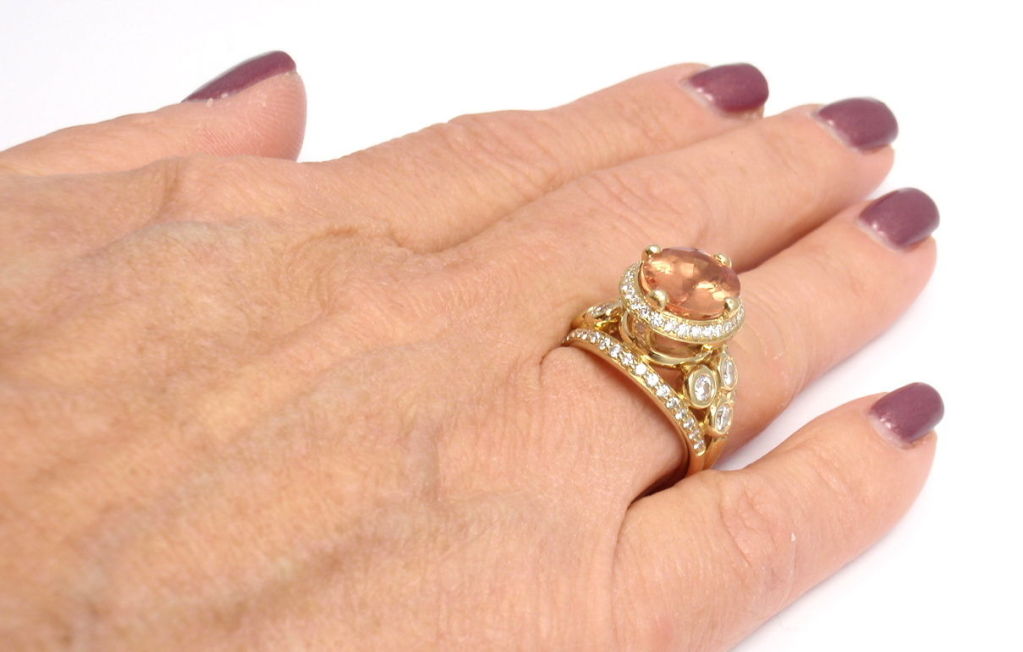 Women's TEMPLE ST. CLAIR Imperial Topaz Diamond Yellow Gold Ring