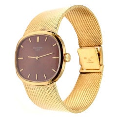 Vintage Patek Philippe Yellow Gold Ellipse Wristwatch with Integral Braclet
