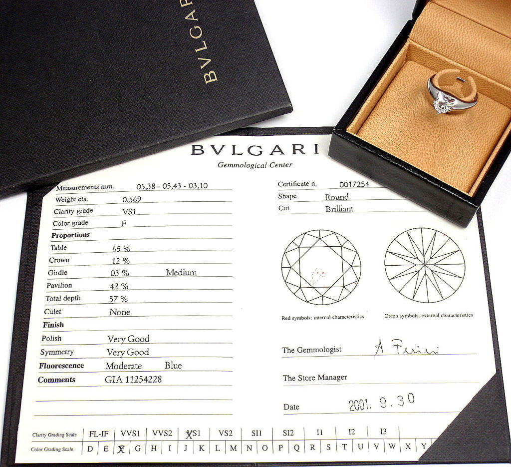 Women's BULGARI Diamond Solitaire Platinum Engagement Ring