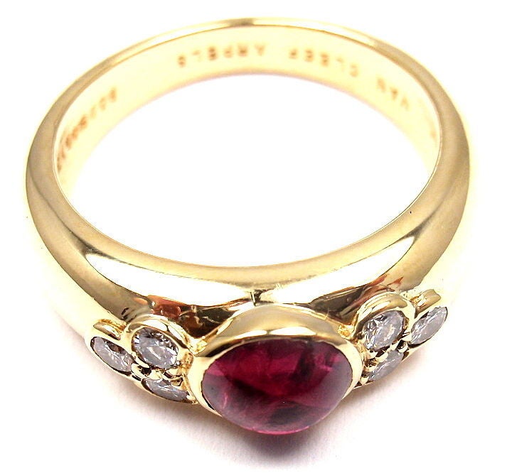 VAN CLEEF & ARPELS Diamond Ruby Yellow Gold Ring 1