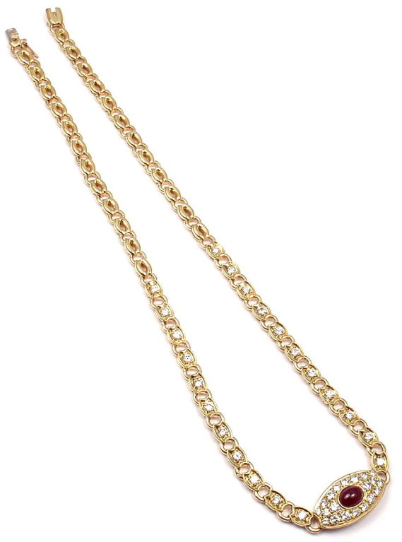 Women's VAN CLEEF & ARPELS Ruby Diamond Yellow Gold Necklace