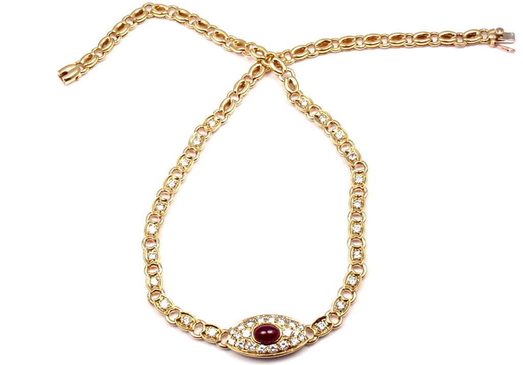 VAN CLEEF & ARPELS Ruby Diamond Yellow Gold Necklace 2