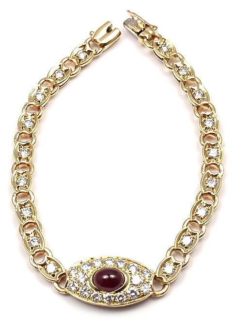 Women's VAN CLEEF & ARPELS Diamond Ruby Yellow Gold Bracelet