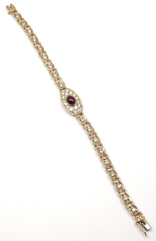 VAN CLEEF & ARPELS Diamond Ruby Yellow Gold Bracelet 1