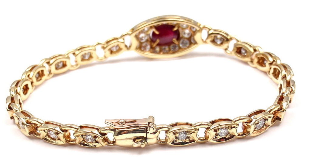 VAN CLEEF & ARPELS Diamond Ruby Yellow Gold Bracelet 2