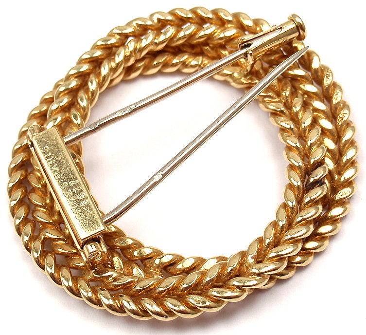 Women's Hermes Yellow Gold Brooch For Sale