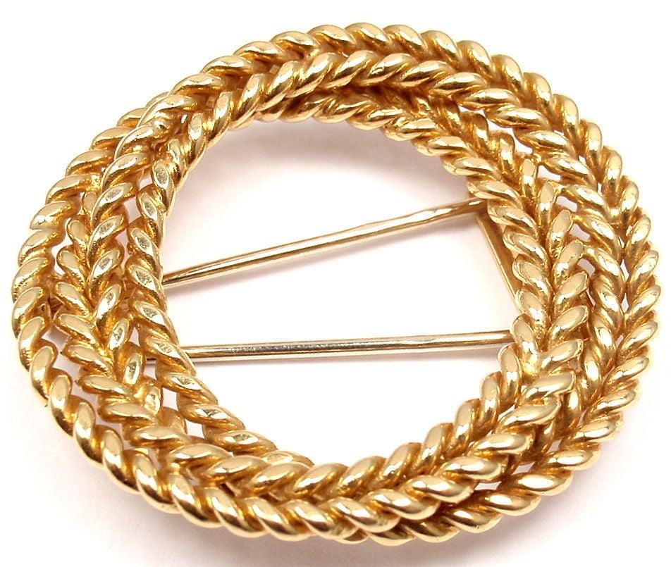 Hermes Yellow Gold Brooch For Sale 1