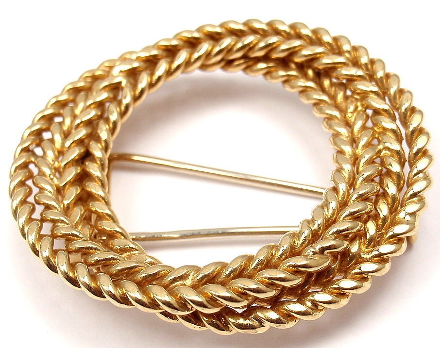 Hermes Yellow Gold Brooch For Sale 3