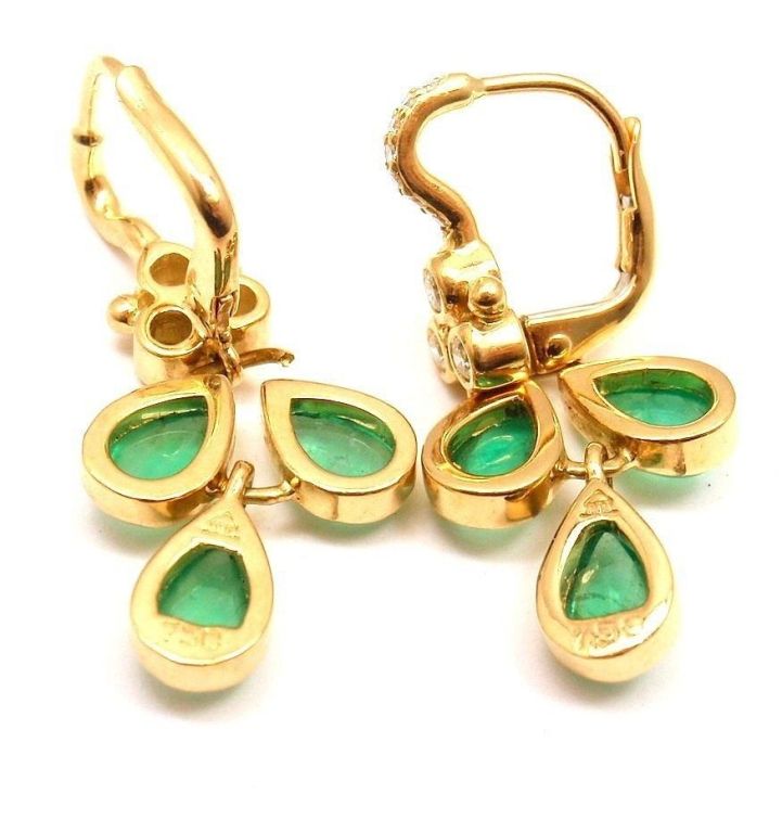 Women's TEMPLE ST. CLAIR Elena Emerald Diamond Yellow Gold Earrings