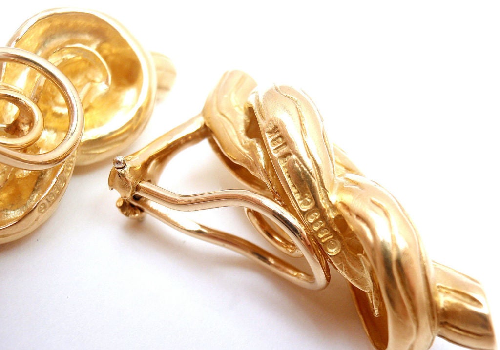Women's Angela Cummings Bamboo Reed Knot Yellow Gold Earrings