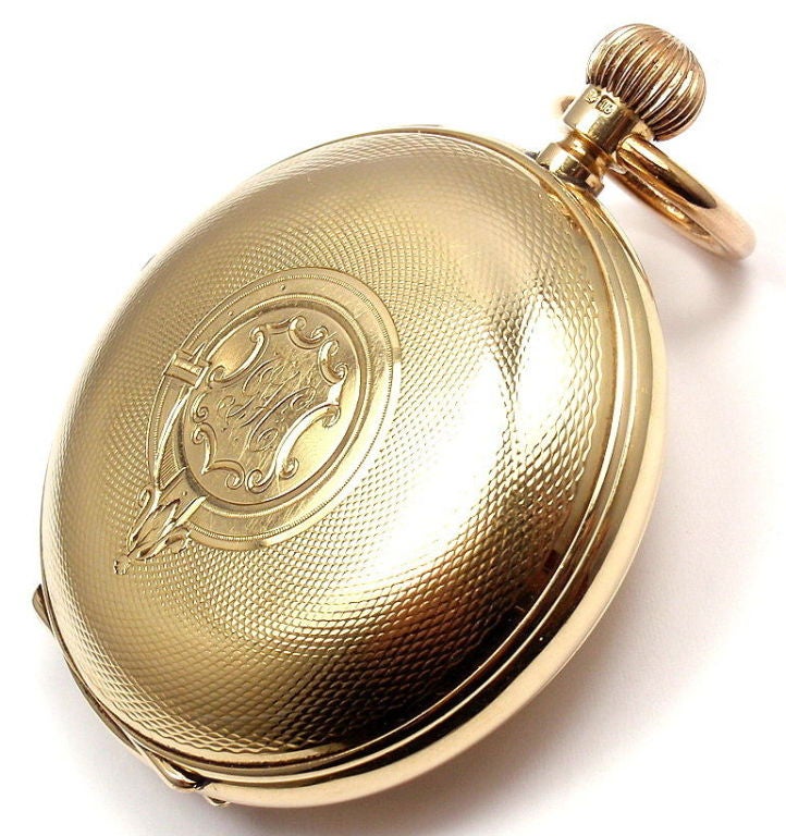 Men's Yellow Gold Hunting Cased Quarter Repeater Chronograph Pocket Watch