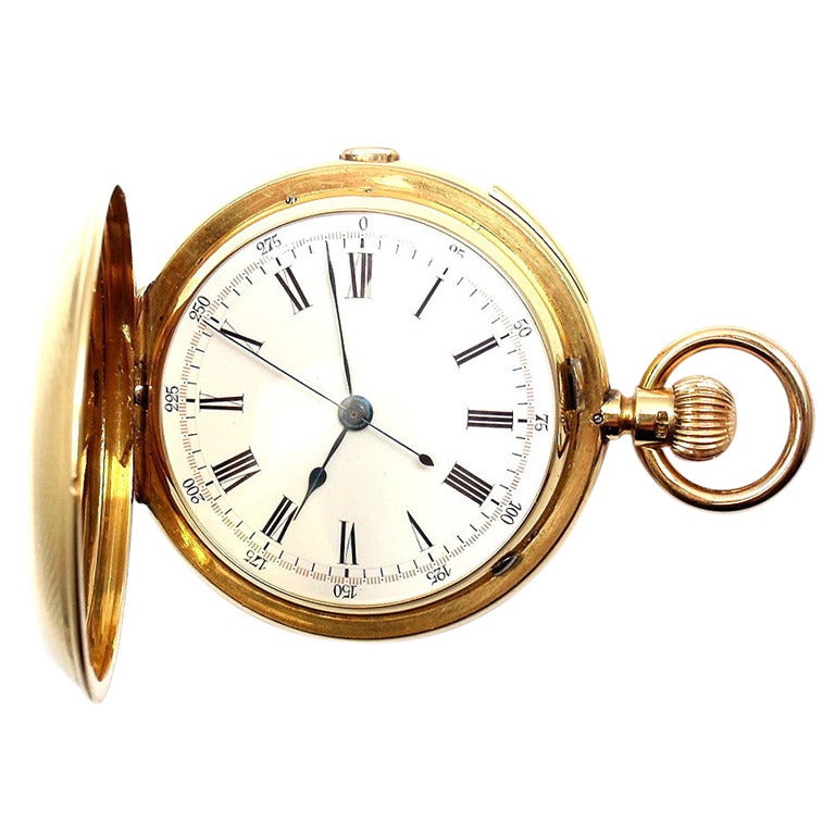 Yellow Gold Hunting Cased Quarter Repeater Chronograph Pocket Watch