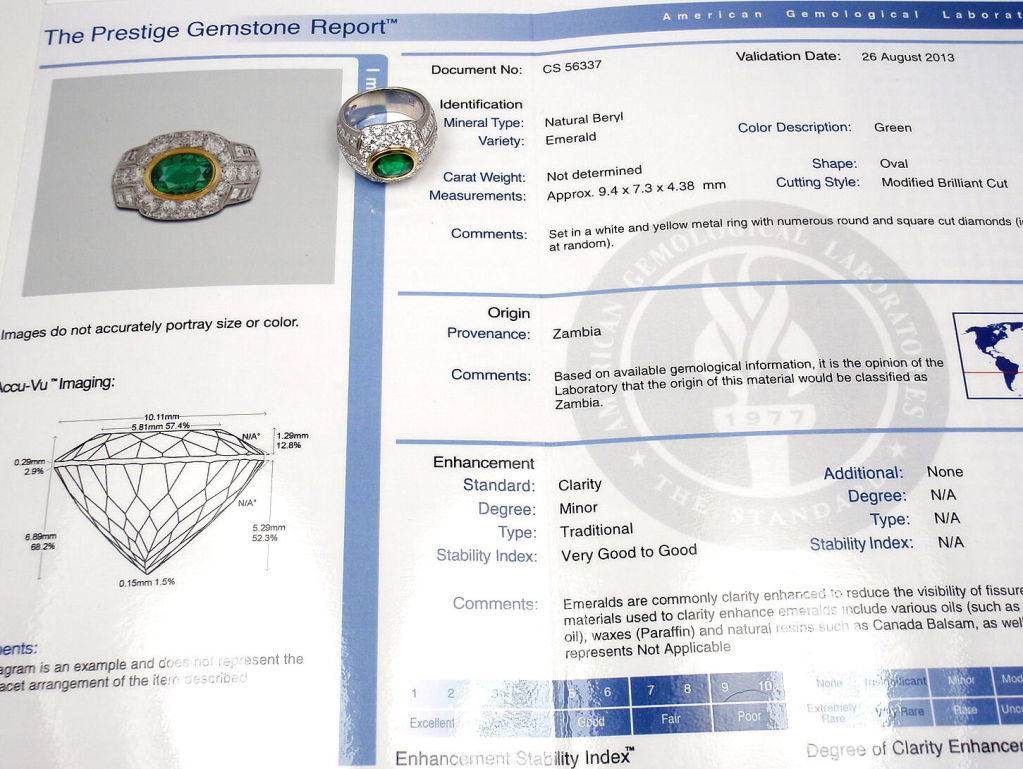 Patek Philippe Emerald Diamond Platinum Ring In New Condition For Sale In Holland, PA