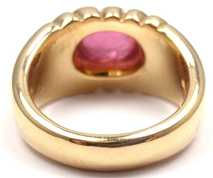 Bulgari Pink Tourmaline Yellow Gold Ring In Excellent Condition In Holland, PA