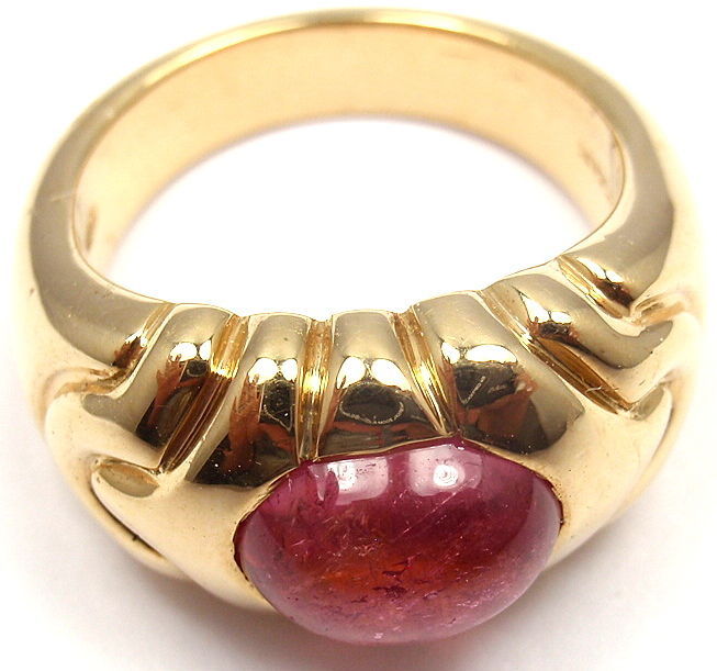 Women's Bulgari Pink Tourmaline Yellow Gold Ring