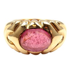 Bulgari Pink Tourmaline Yellow Gold Ring 12