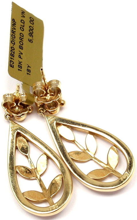 Contemporary Temple St. Clair Vine Drop Diamond Yellow Gold Earrings