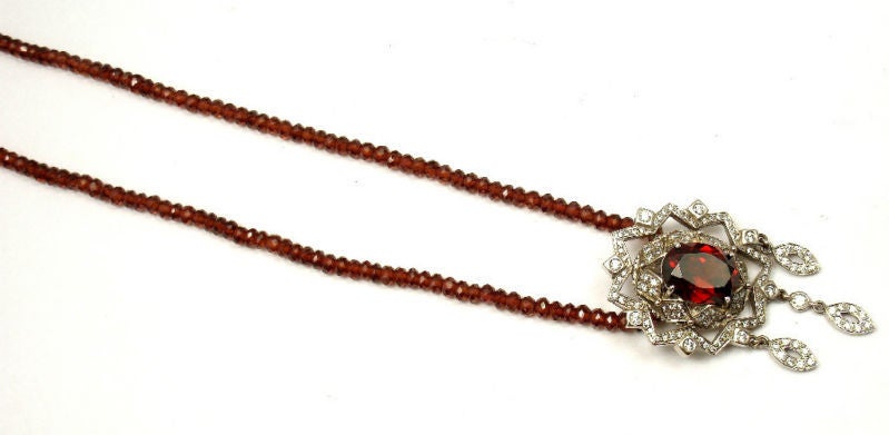 DORIS PANOS Diamond & Garent White Gold Necklace 2