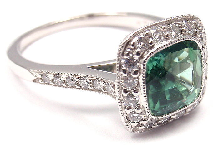 Platinum Diamond & Green Tourmaline 