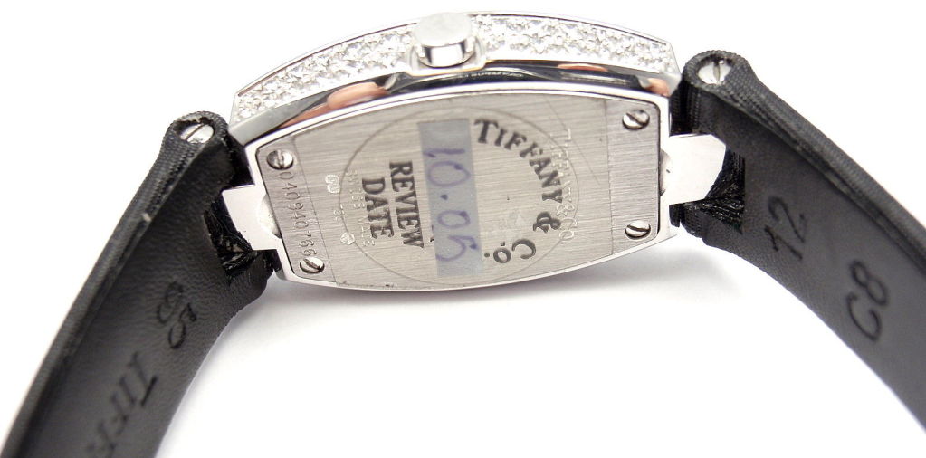 Tiffany & Co. Lady's White Gold and Diamond Tonneau Wristwatch 1