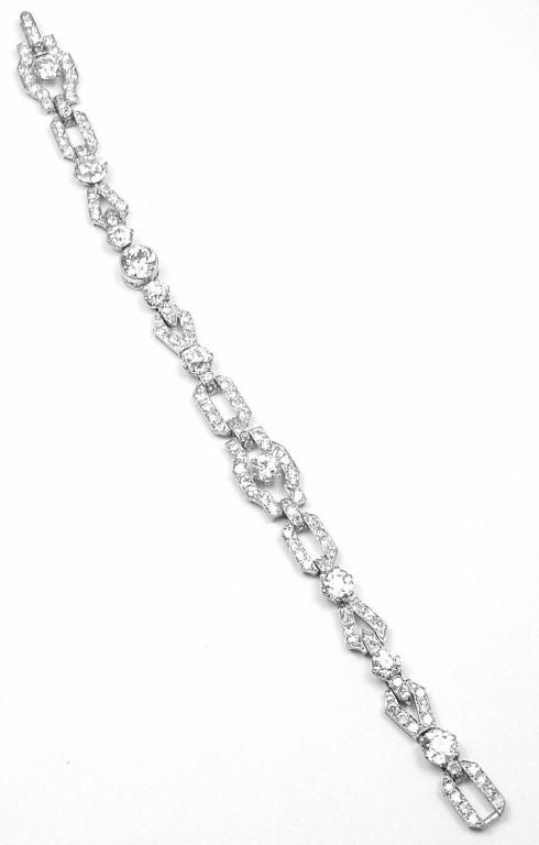 Women's Mounted by Verdura Vintage Art Deco Diamond Platinum Bracelet