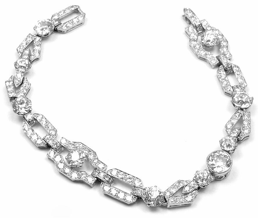 Mounted by Verdura Vintage Art Deco Diamond Platinum Bracelet 3